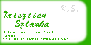 krisztian szlamka business card